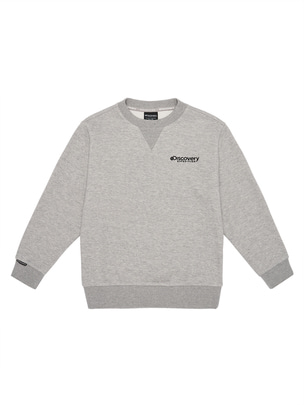 [KIDS] Brushed Back Logo Sweatshirt Melange Grey