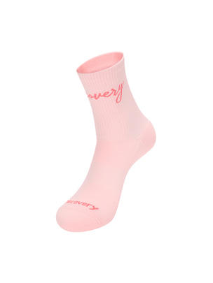 Lettering Mid Socks Pink
