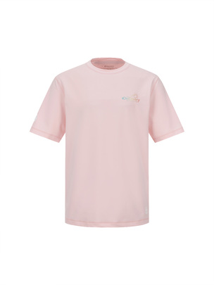Loose Fit Logo Water Ss Top Pink