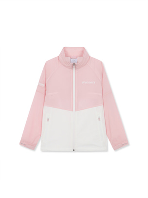 [KIDS] Light Color Blocked Windbreaker Jacket Pink