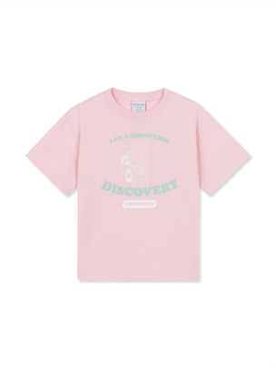 [KIDS] Family Main Crew Graphic Shorts Sleeve T-Shirts Pink