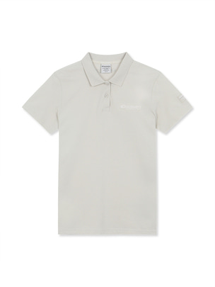 [WMS] Ted Small Logo Collar T-Shirts Beige