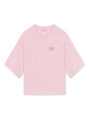 [WMS] Women`S Gradation Logo Crop Shirts Pink