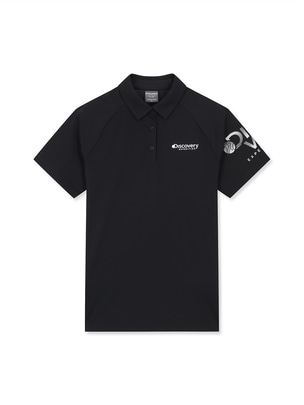 [WMS] Raglan Sleeve Point Collar T-Shirts Black