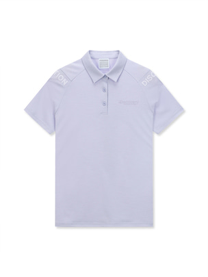 [WMS] Raglan Lettering Collar T-Shirts L.Violet