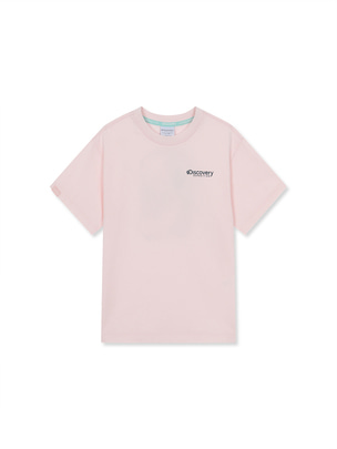 [KIDS] Outdoor Back Box Graphic Shorts Sleeve T-Shirts Pink