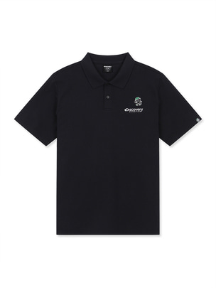 Casual Dicoman Small Logo Collar T-Shirts Black