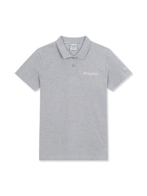 [WMS] Ted Small Logo Collar T-Shirts Melange Grey