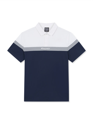 Color Block Collar T-Shirts D.Navy