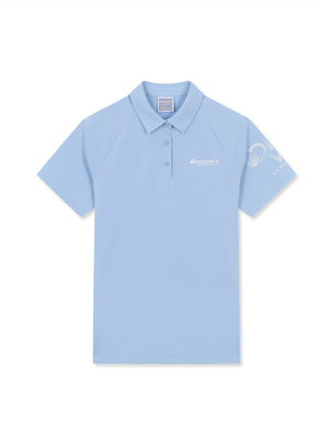 [WMS] Raglan Sleeve Point Collar T-Shirts Skyblue