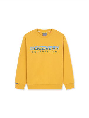 [KIDS] Embroidery Lettering Sweatshirt D.Yellow