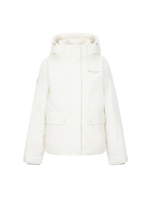 [WMS] Bellus Rds Goose Shorts Down Jacket Ivory