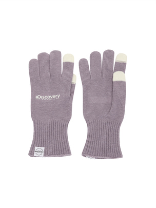 Open Finger Knit Gloves Violet