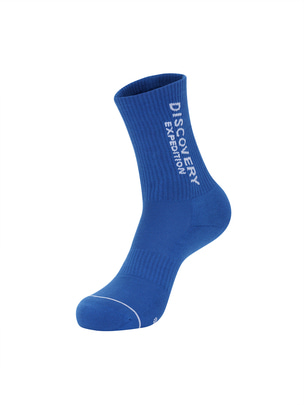 Double Logo Jacquard High Length Socks D.Blue