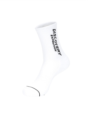 Double Logo Jacquard High Length Socks Off White
