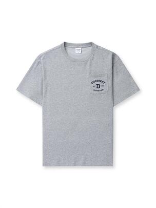 Varsity Pocket Shorts Sleeve T-Shirts Melange Grey