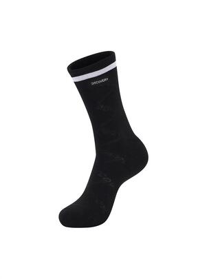 Allover Logo Jacquard  High Socks Black