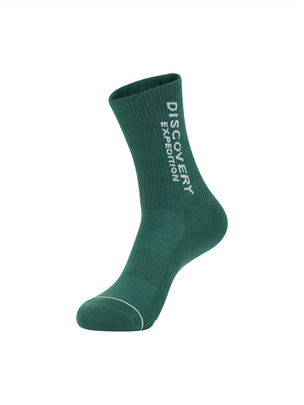 Double Logo Jacquard High Length Socks D.Green
