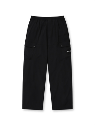 Woven Traning Loose Fit String Pants Black