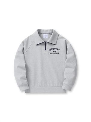 [KIDS] Varsity Training Half Zip-Up Sweatshirt Melange Grey Melange Grey