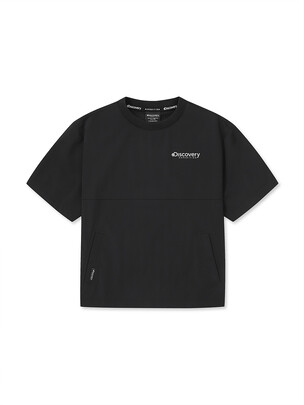 [KIDS] Light Woven Poket Training T-Shirt Black