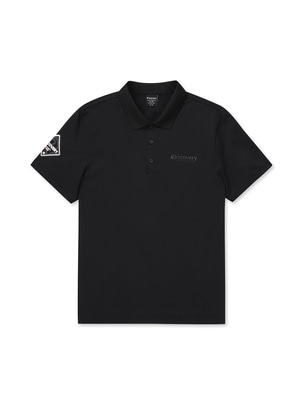 Sleeve Logo Collar T-Shirts Black