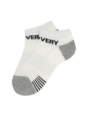 [KIDS] Color Block Ankle Length Socks Off White
