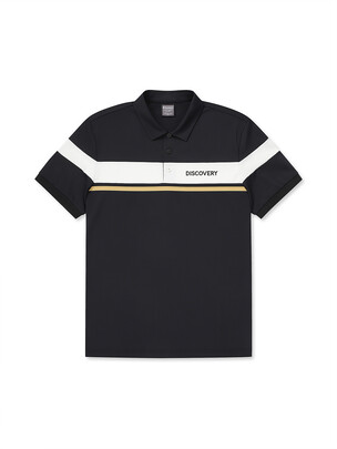 Color Block Collar T-Shirts Black